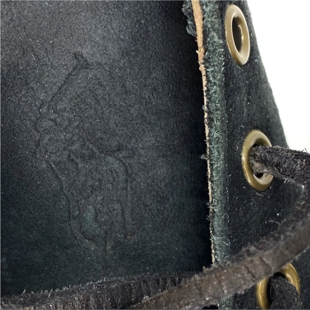 Polo Ralph Lauren Boots “Waterton” Black Nubuck Ankle Chucka Lug Size 7 New NWT